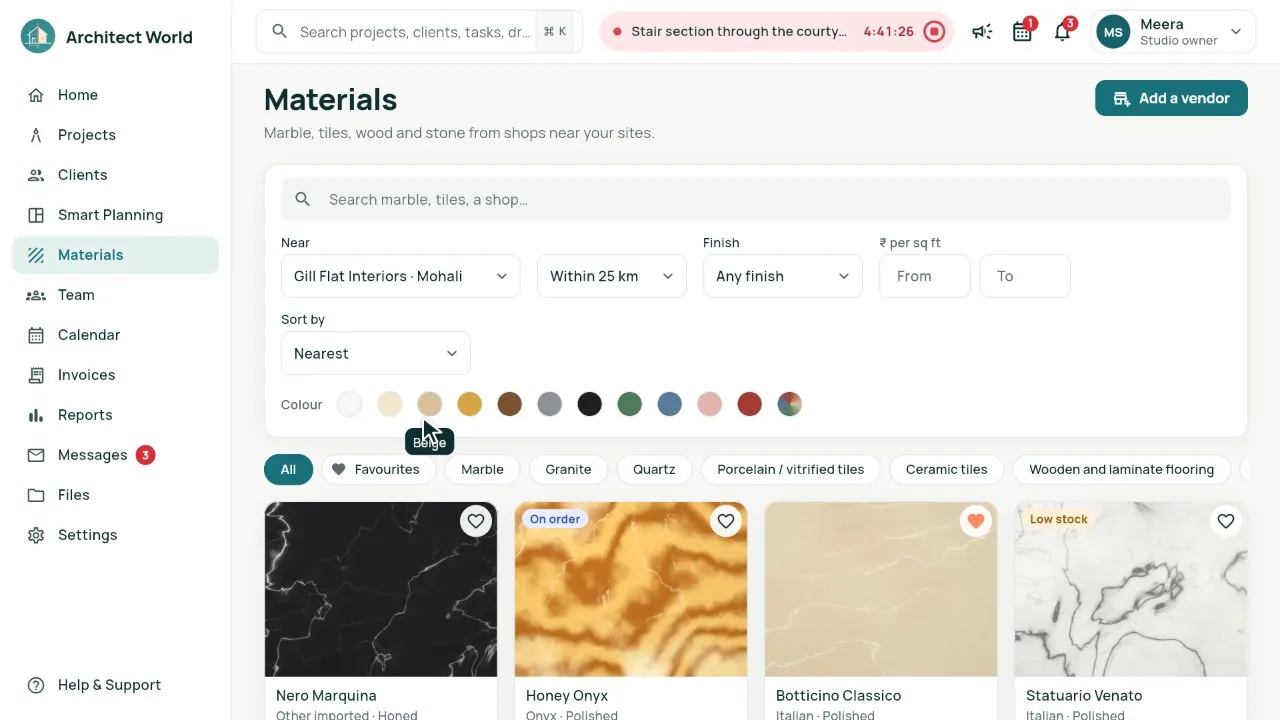 Near your site: nearest first, with the distance.