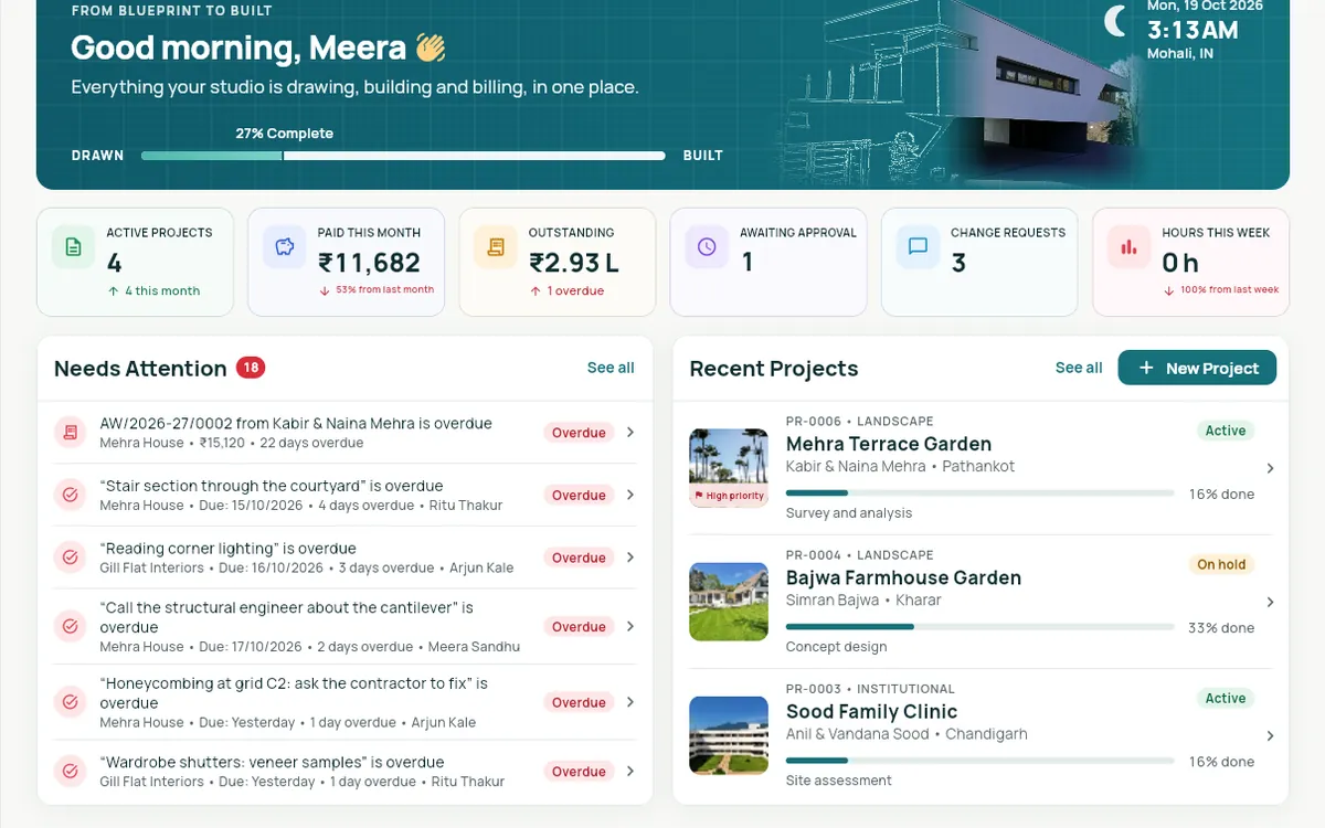 A new Home and Projects page
